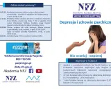 Obraz przedstawia kobietę ukrywającą twarz w dłoniach, symbolizującą chorobę psychiczną, z wyciągniętą dłonią oferującą wsparcie.