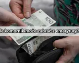 Dwie dłonie przekładają banknoty 100 zł do portmonetki. Pytanie brzmi: ile komornik może zabrać z emerytury?