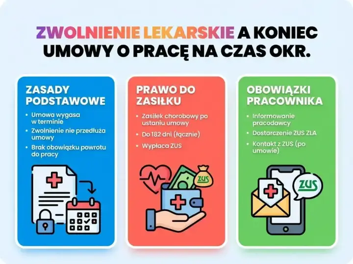 Zwolnienie lekarskie a koniec umowy o pracę. Dowiedz się, l4 co to za dokument i jakie masz prawa do zasiłku z ZUS.